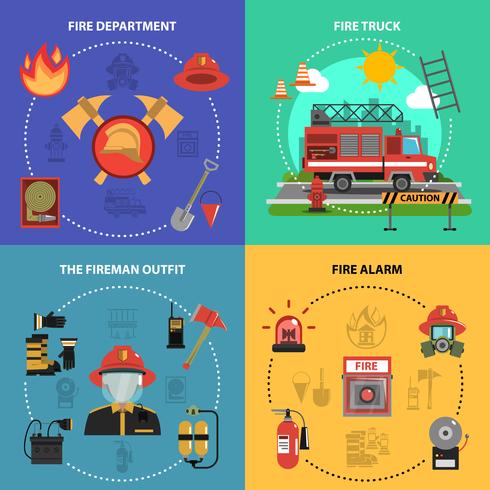 Fire Fighting Set vector