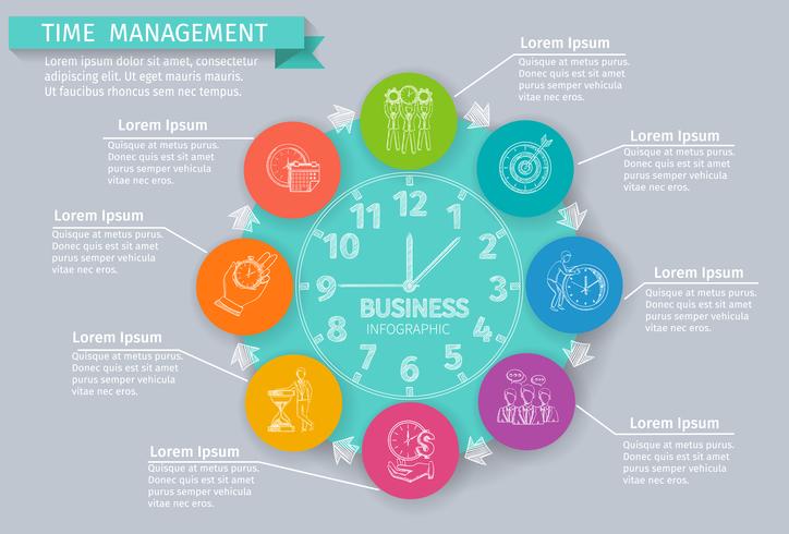 Infografía de Gestión del Tiempo vector