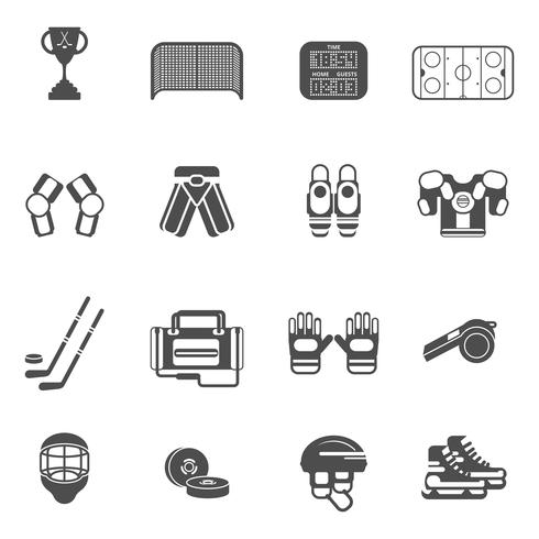 Ice Hockey Icons Set  vector