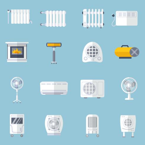 Sistema de calefacción y refrigeración plana vector