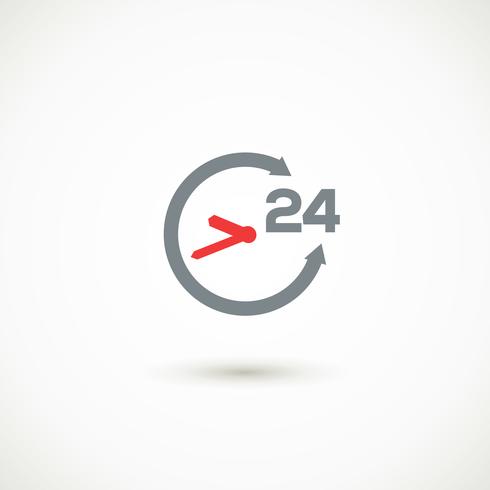 Service 24 hours shadow icon vector