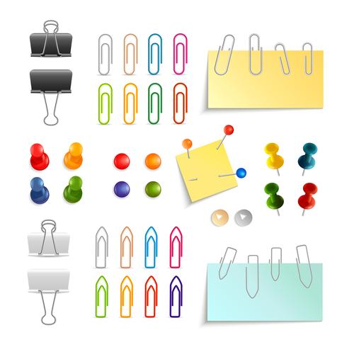 Paper Clip And Pin Set vector