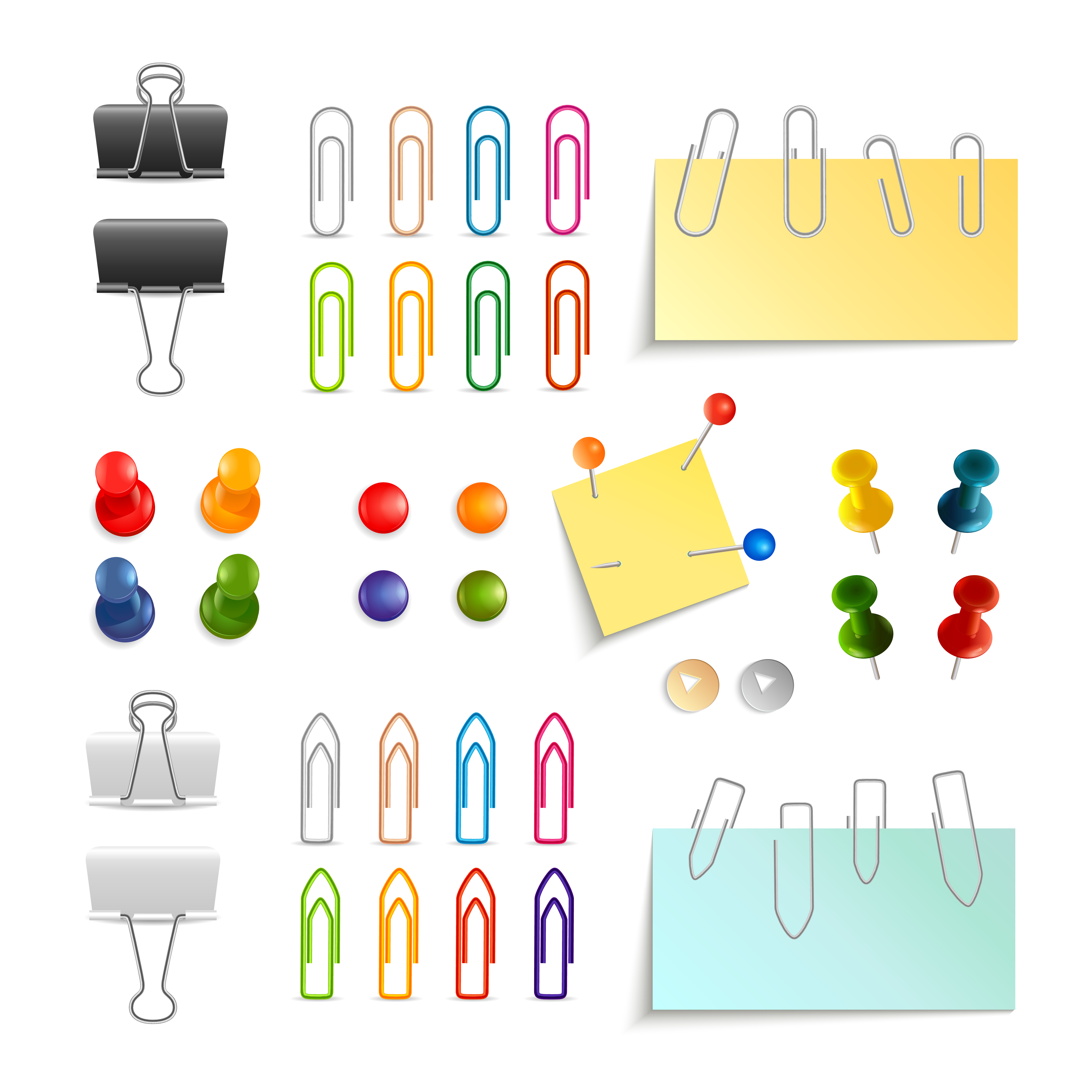 Paper Clip And Pin Set 469615 Vector Art at Vecteezy