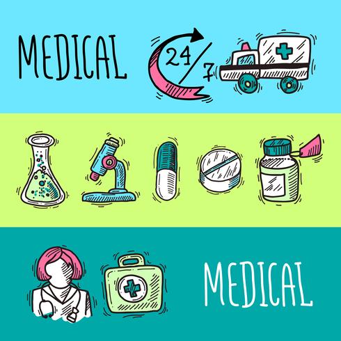 Medical Banners Set vector