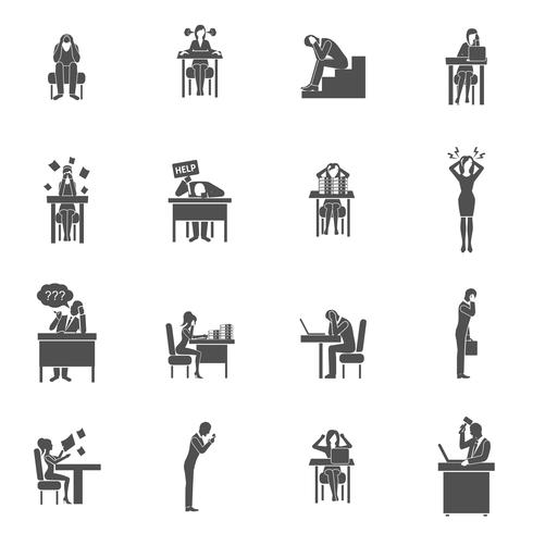 Frustration Icons Set vector