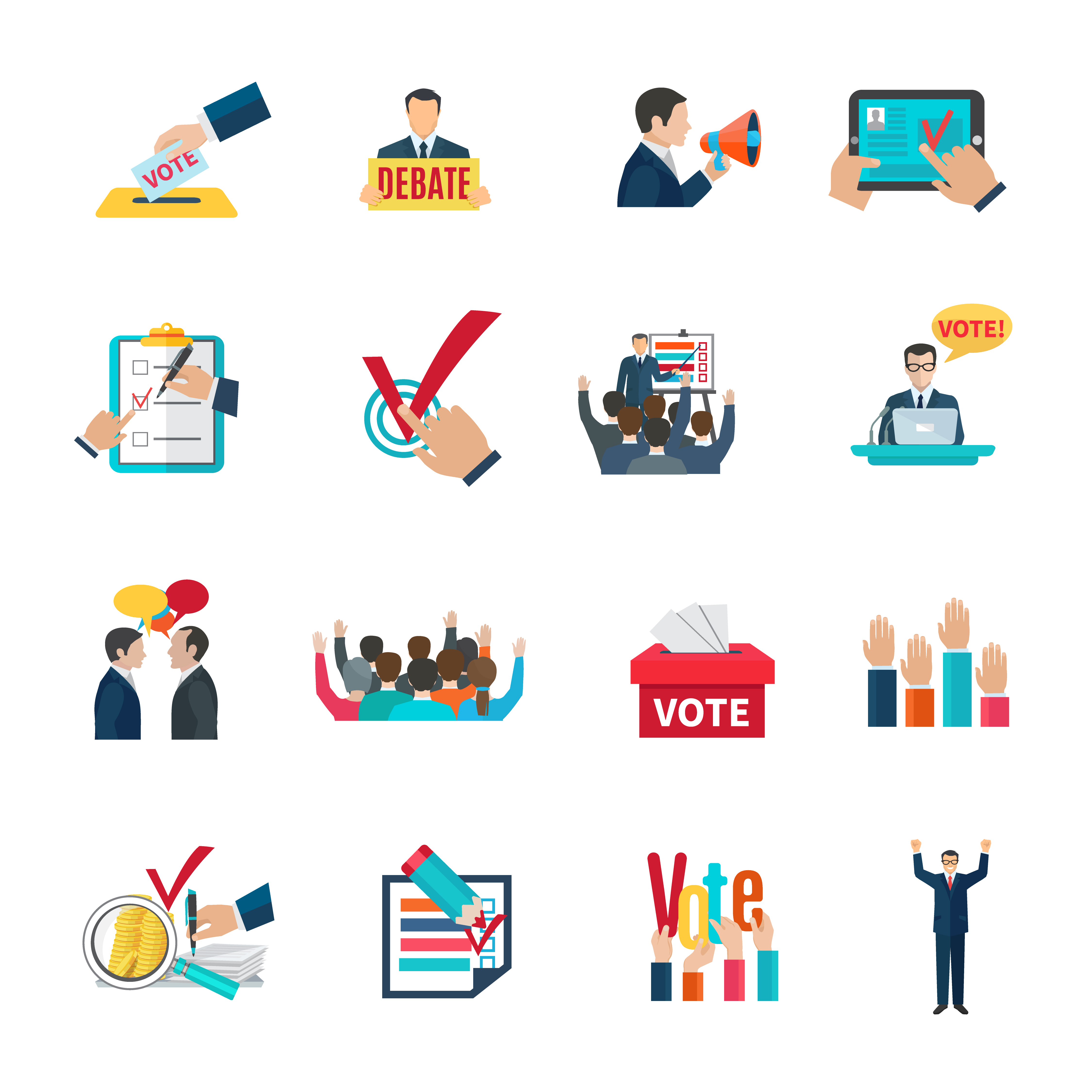 Elections icons set 469700 Vector Art at Vecteezy