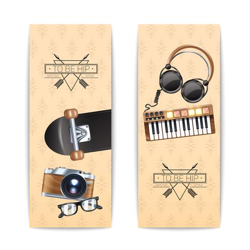 Conjunto de banners de hipster vector