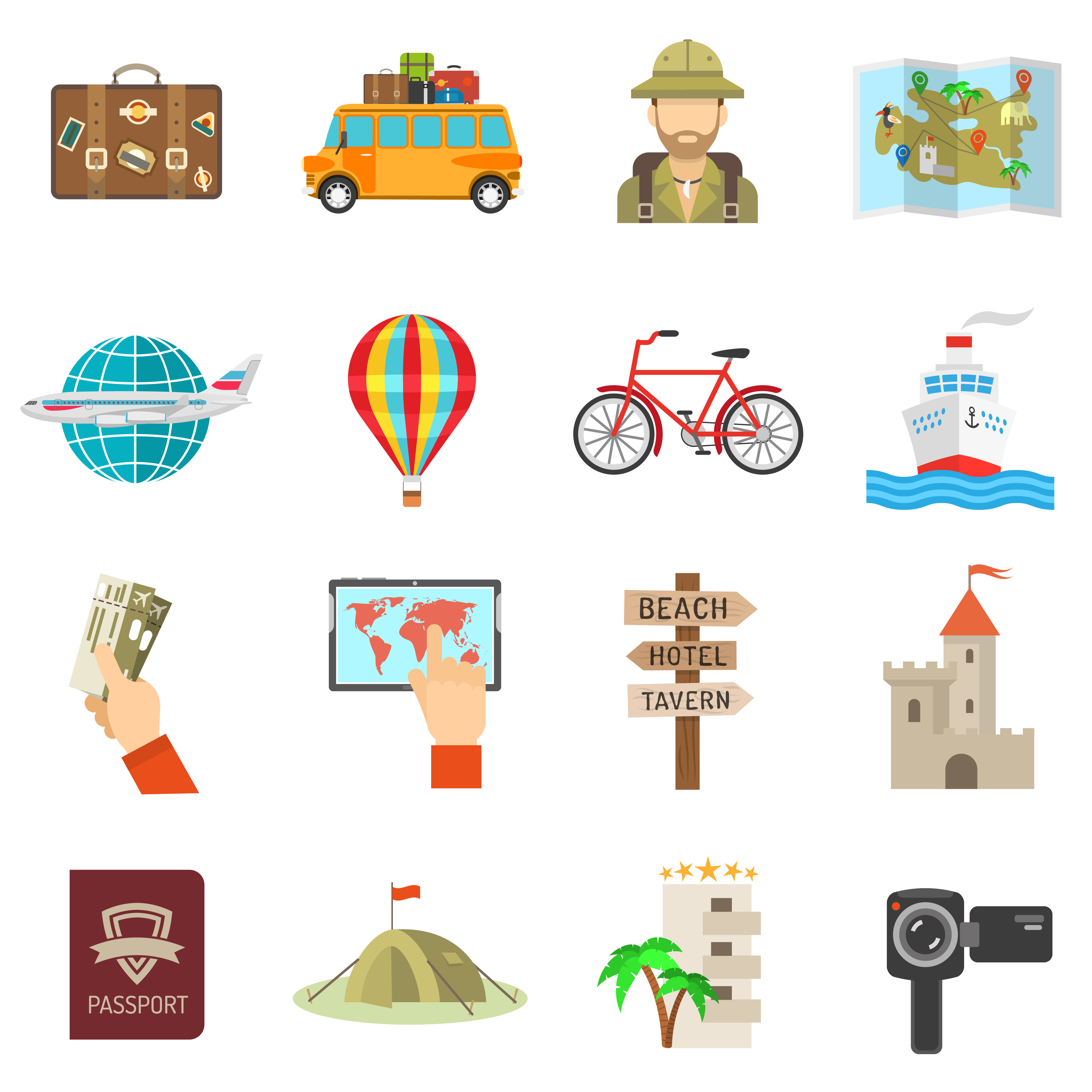 travel destination icons