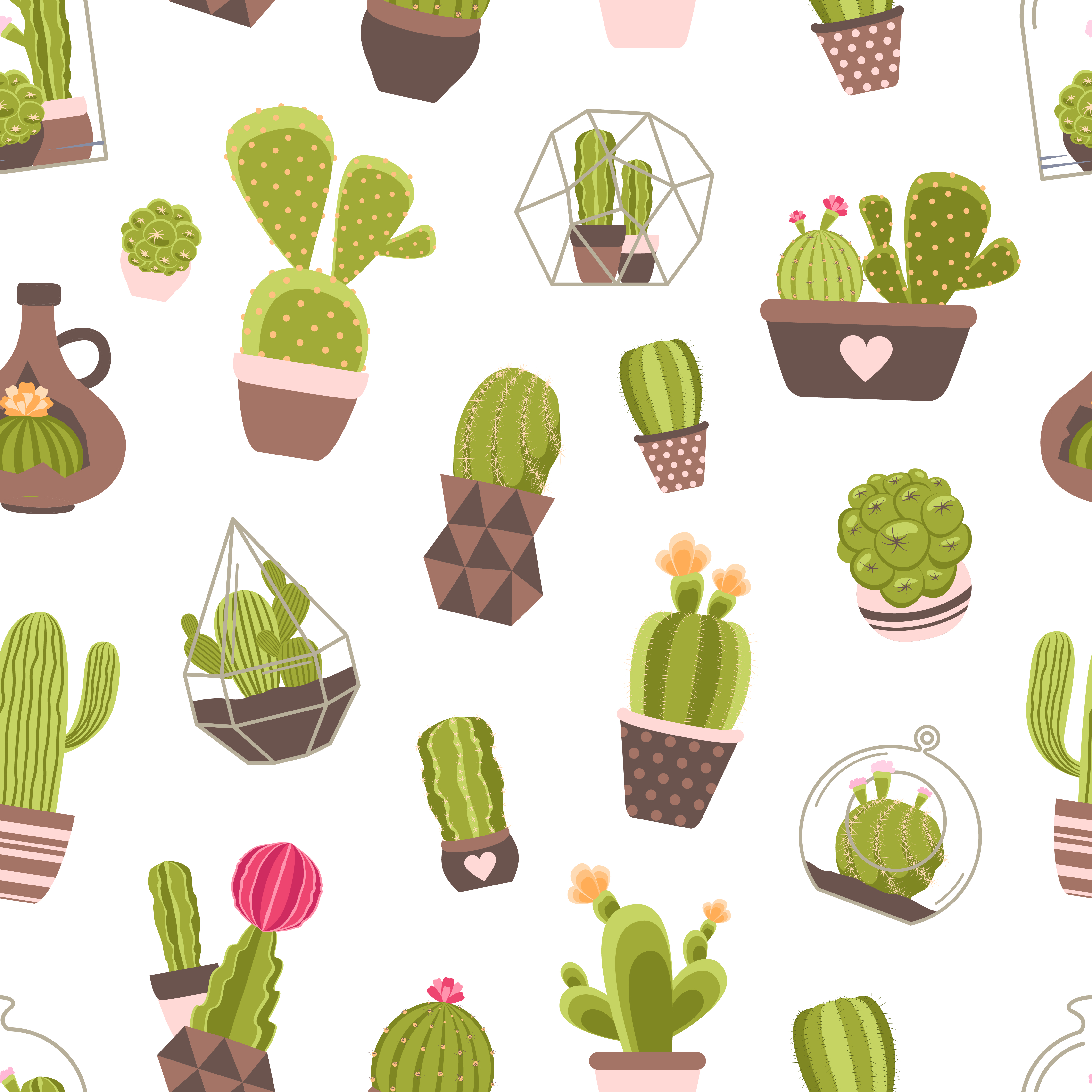 Cactus Seamless Pattern 469818 Vector Art at Vecteezy