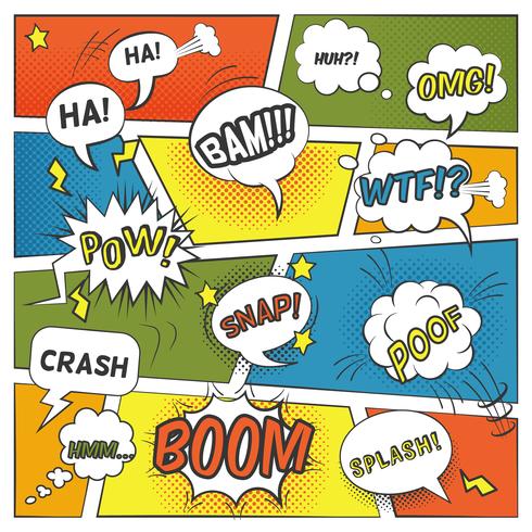 Emotional And Sound Comic Bubbles Set vector