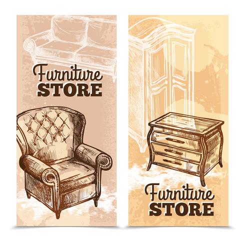 Furniture Banners Vertical vector