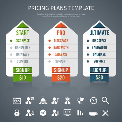 Pricing Plan Template  vector