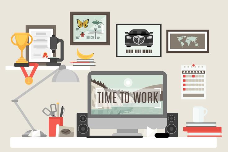 Flat Room Workspace vector