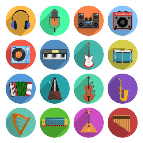 Conjunto de iconos de melodía y música vector