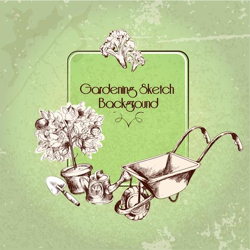 Gardening Sketch Background vector