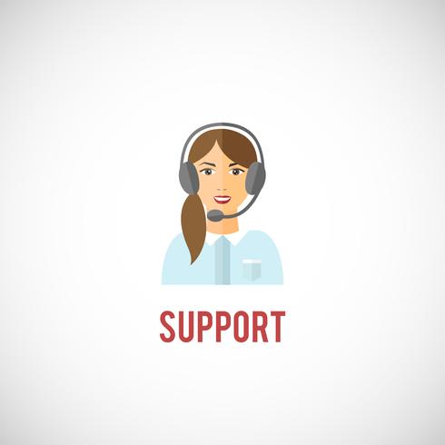 Technical support woman icon vector