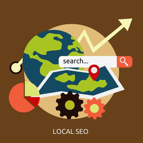 Local SEO Conceptual Ilustración Diseño vector