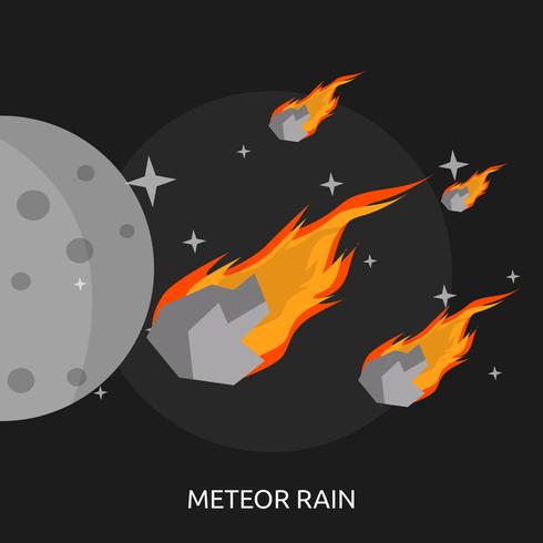 Meteor lluvia conceptual ilustración diseño vector