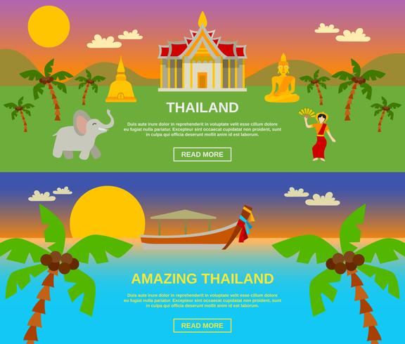 Conjunto de Banners de Tailandia increíble vector