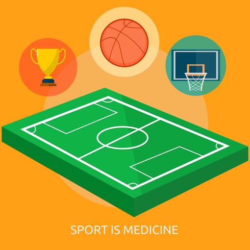 Deporte es medicina ilustración conceptual diseño vector