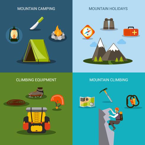 Climbing Icons Set vector