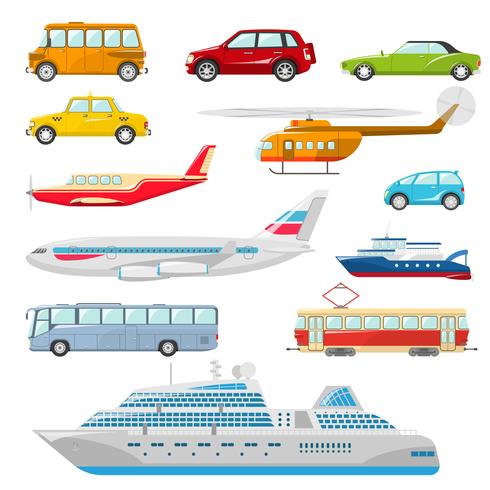 Transport Icons Flat vector