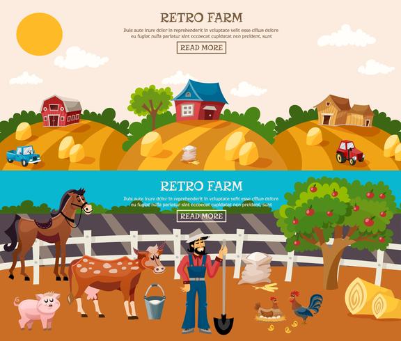 Farm Banner Set vector