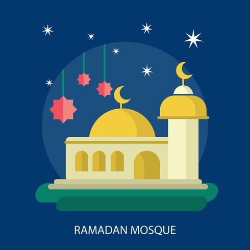 Mezquita de Ramadán Conceptual Ilustración Diseño vector