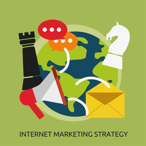 Internet Marketing Estrategia Conceptual Ilustración Diseño vector