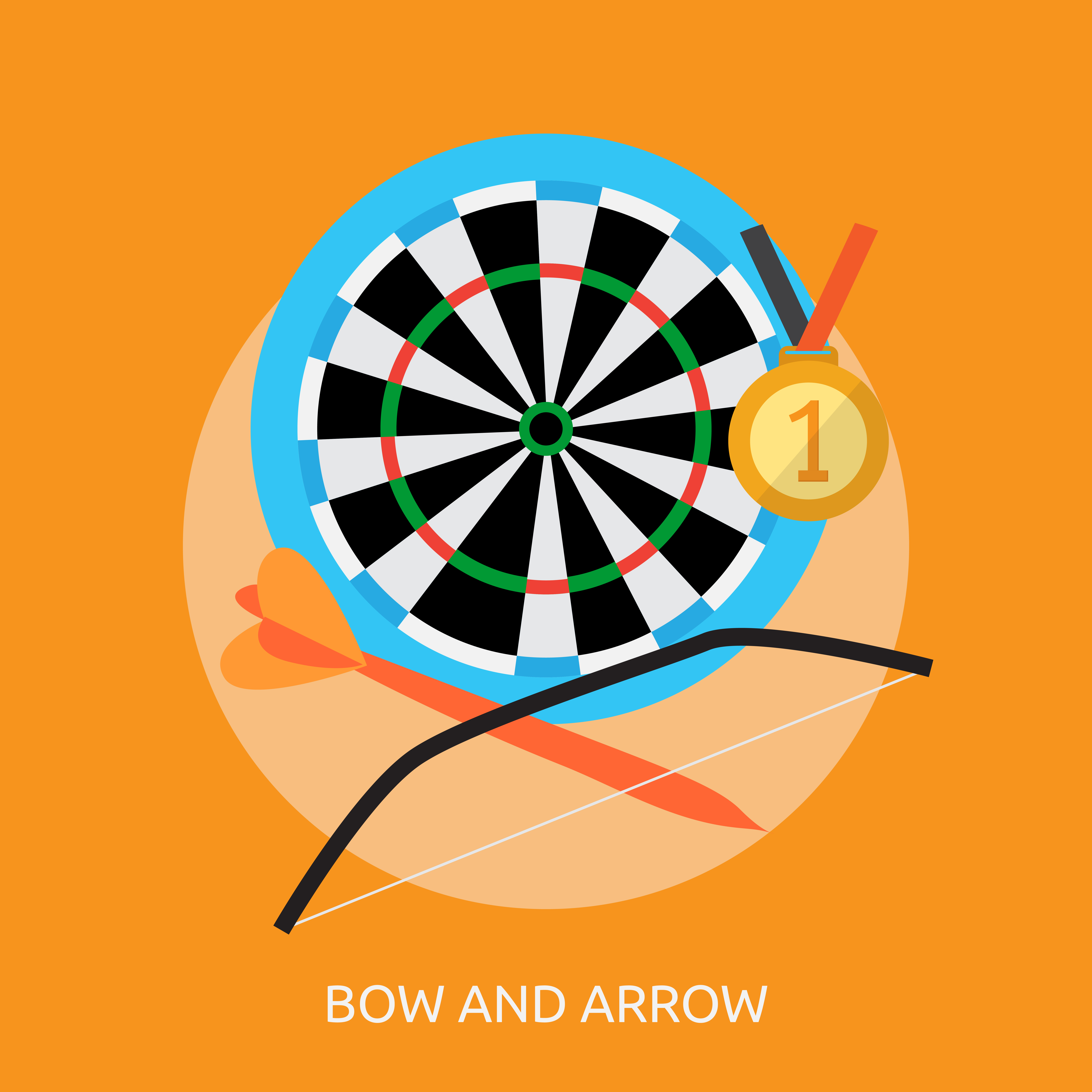 Download Bow and Arrow Conceptual illustration Design 470092 Vector Art at Vecteezy
