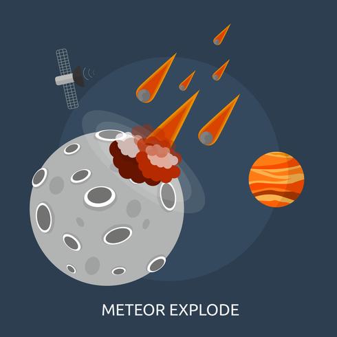 Meteor explotar conceptual ilustración diseño vector