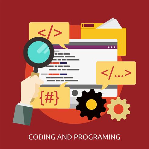 Coding and Programing Conceptual illustration Design vector