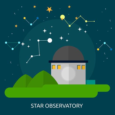 Observatorio de estrellas Conceptual ilustración Diseño vector