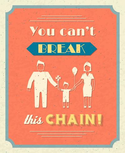 Family retro poster vector