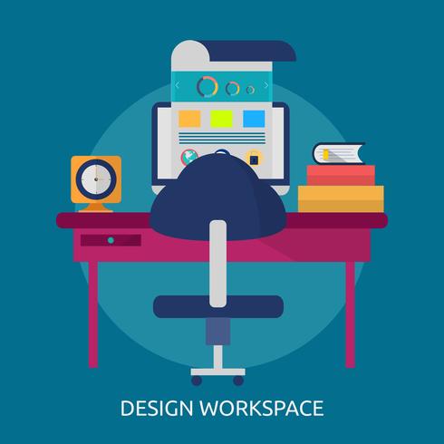 Diseño del espacio de trabajo Ilustración conceptual Diseño vector