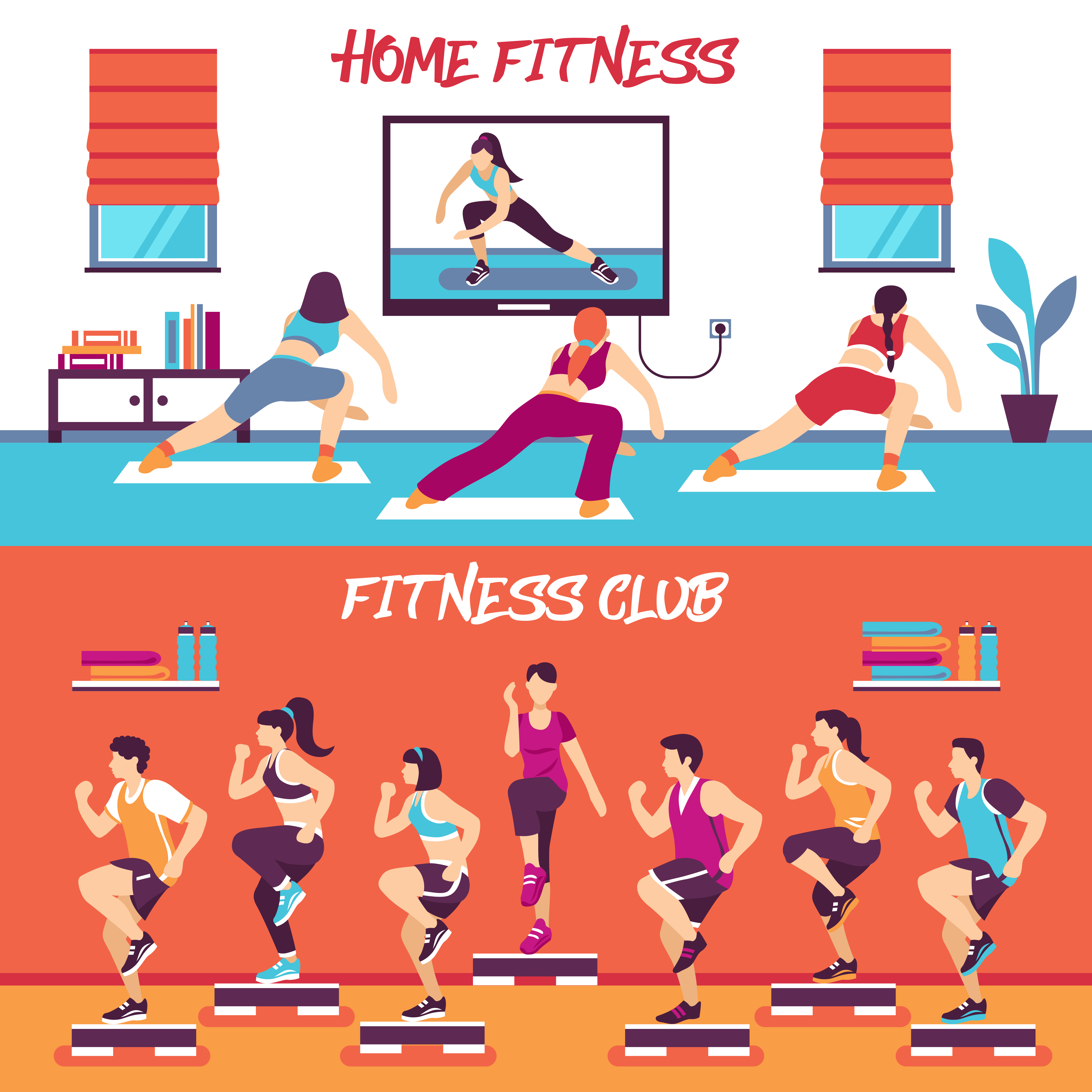 Home Class Fitness Banners Set Download Free Vectors Clipart Graphics Vector Art