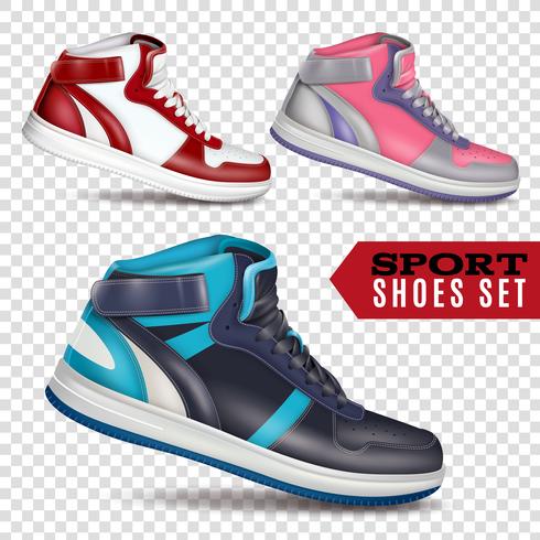 Zapatos deportivos de color sobre fondo transparente vector