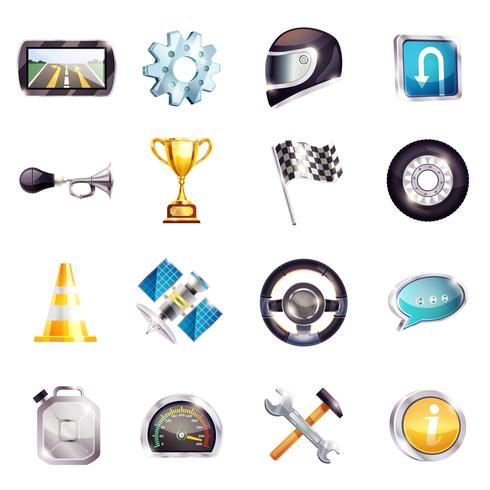 Auto Racing Elements Set vector