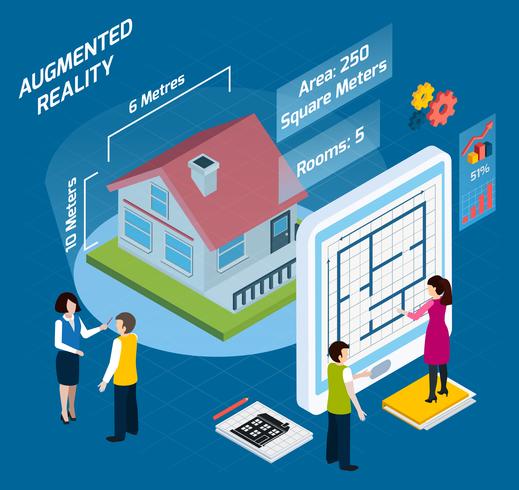 Augmented Reality Isometric Composition vector