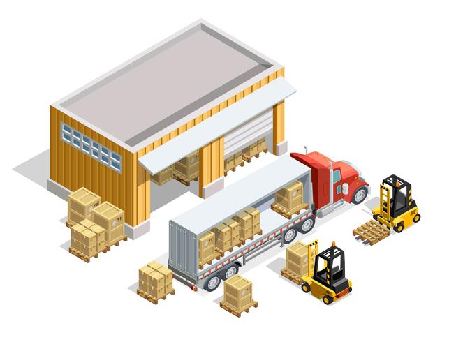 Warehouse Isometric Template vector