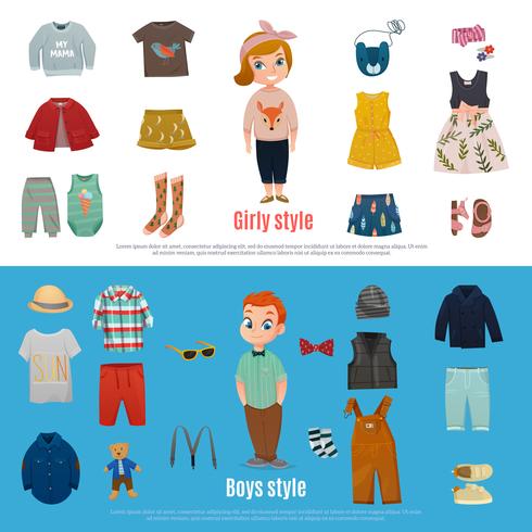 Baby Fashion Banner Set vector