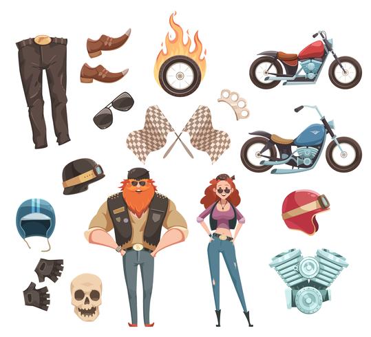 Motorcycle Rider Elements Collection vector