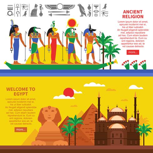 Banners horizontales de Egipto vector