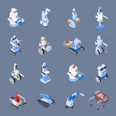 Robot Professions Icon Set vector