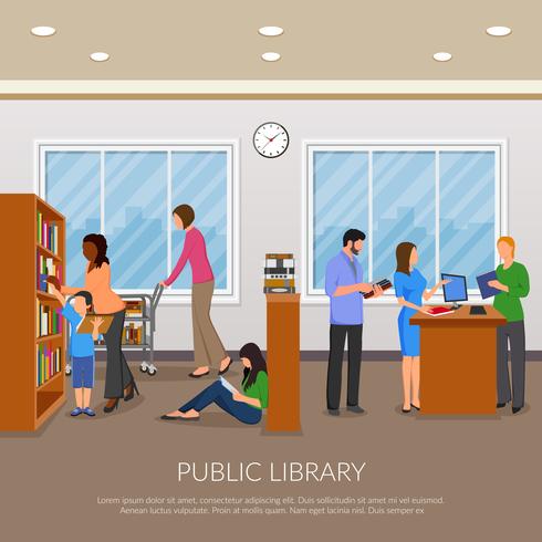 Ilustración de la biblioteca pública vector