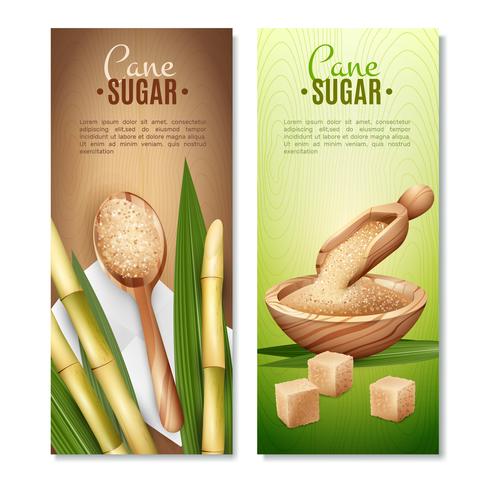 Cane Sugar Banners Set vector