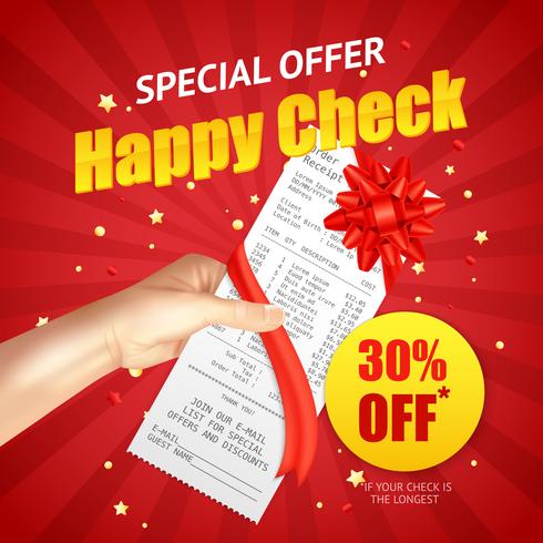 Shopping Sale Discount  Receipt Realistic Banner vector