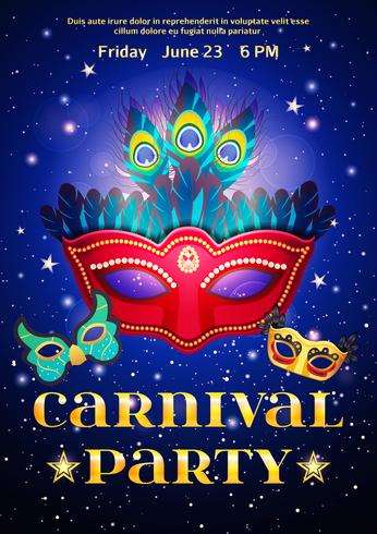 Cartel fiesta de carnaval con fecha del evento vector