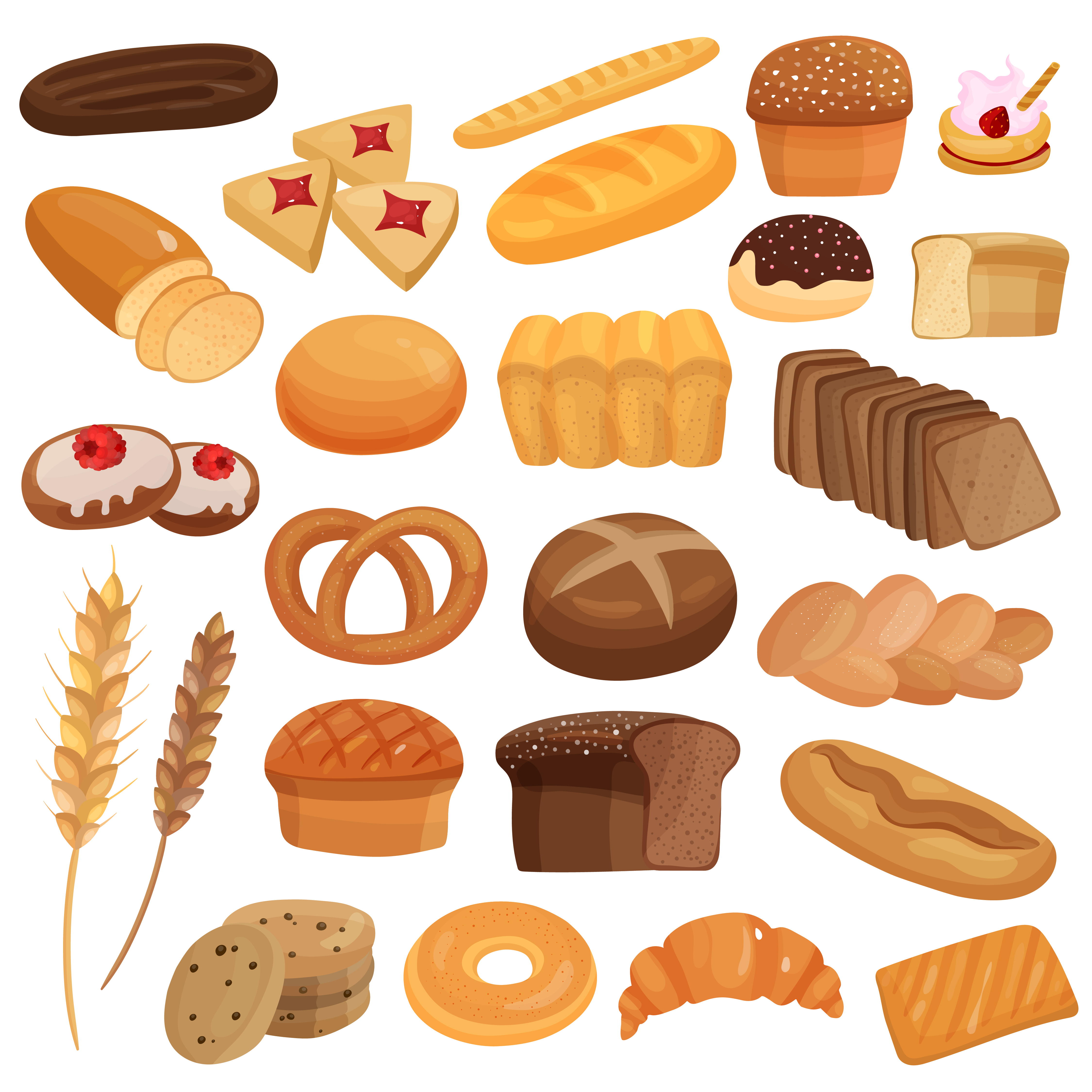 Bakery Products Set 470531 Vector Art at Vecteezy
