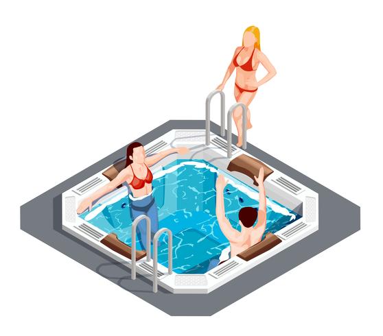Water Park Isometric Set vector